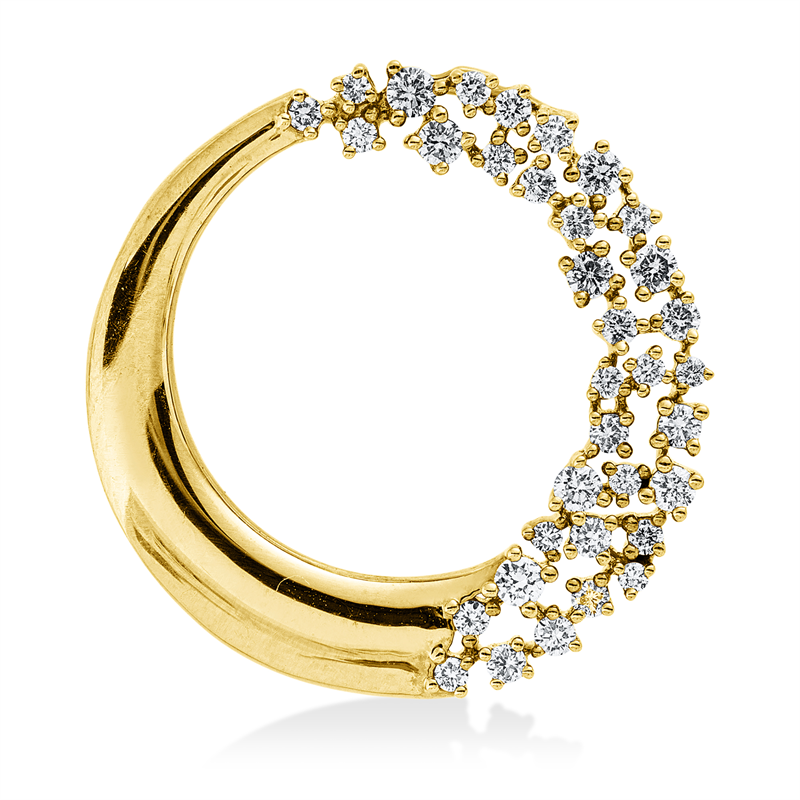 Anhänger 14 kt GG, 35 Brill. 0,39 ct, W-si