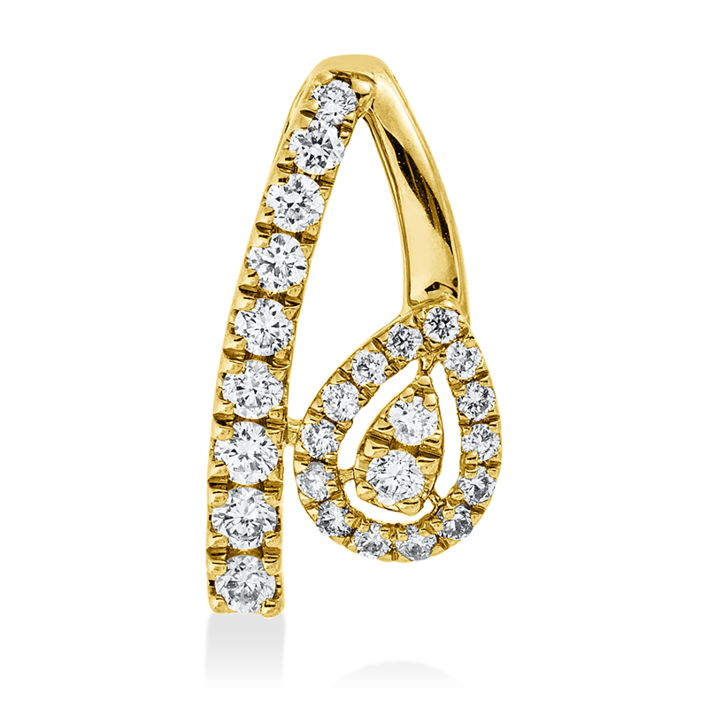 Anhänger 14 kt GG, 25 Brill. 0,19 ct, W-si/pi