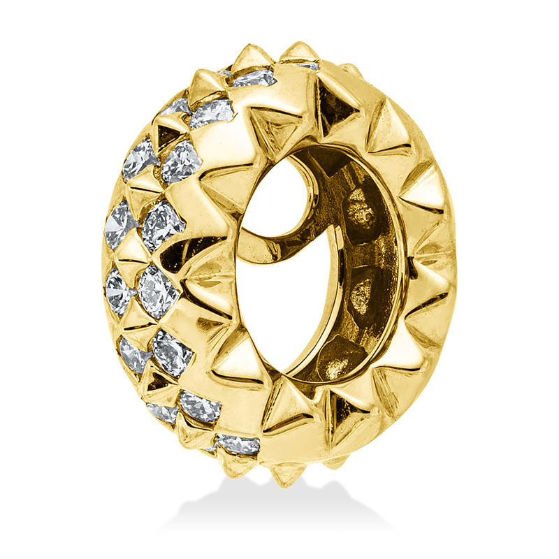 Anhänger 14 kt GG, 18 Brill. 0,19 ct, W-si/pi