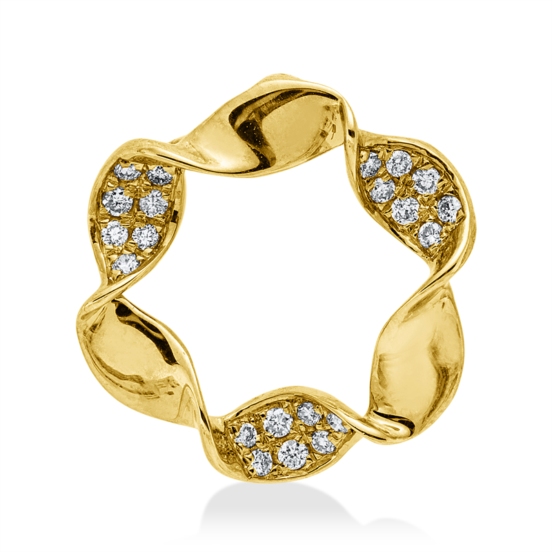 Anhänger 14 kt GG, 21 Brill. 0,09 ct, W-si/pi