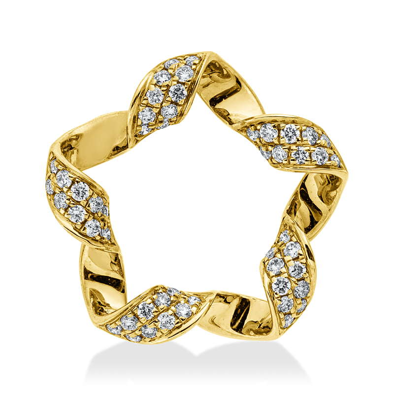Anhänger 14 kt GG, 50 Brill. 0,23 ct, W-si/pi