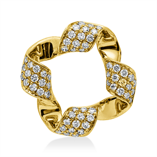 Anhänger 14 kt GG, 60 Brill. 0,34 ct, W-si/pi