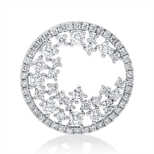 Anhänger 18 kt WG, 68 Brill. 1,10 ct, TW-si