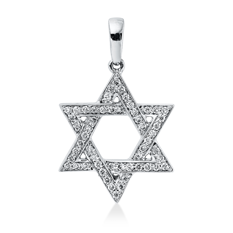 Anhänger 18 kt WG, mit Öse, 54 Brill. 0,12 ct, TW-si