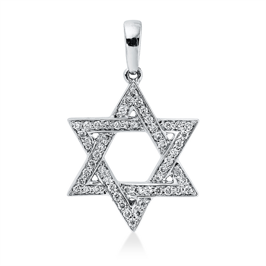 Anhänger 18 kt WG, mit Öse, 54 Brill. 0,12 ct, TW-si