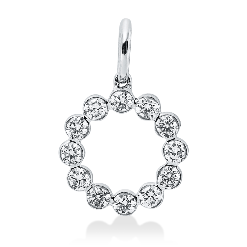 Anhänger 18 kt WG, mit Öse, 12 Brill. 0,44 ct, TW-si