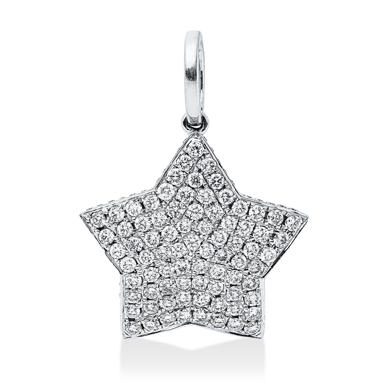 Anhänger 18 kt WG, mit Öse, 80 Brill. 0,82 ct, TW-vsi/si