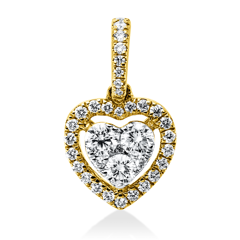 Anhänger 18 kt GG+WG, mit Öse, 3 Brill. 0,21 ct, TW-si, 33 Brill. 0,14 ct, TW-si