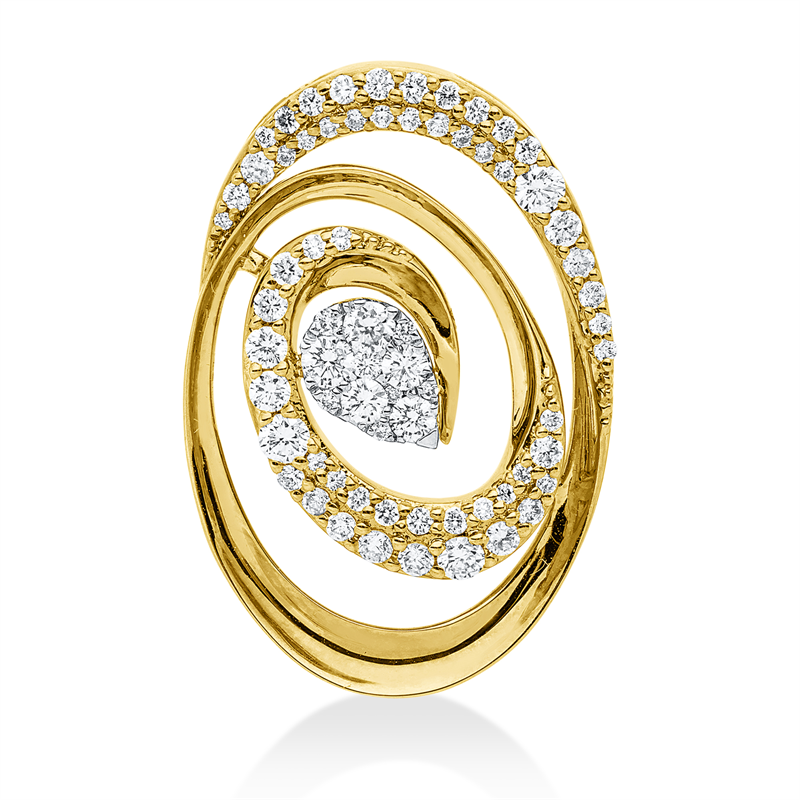 Anhänger 18 kt GG+WG, 13 Brill. 0,18 ct, TW-si, 7 Brill. 0,20 ct, TW-si, 48 Brill. 0,23 ct, TW-si