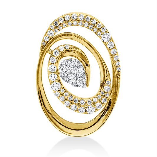 Anhänger 18 kt GG+WG, 13 Brill. 0,18 ct, TW-si, 7 Brill. 0,20 ct, TW-si, 48 Brill. 0,23 ct, TW-si