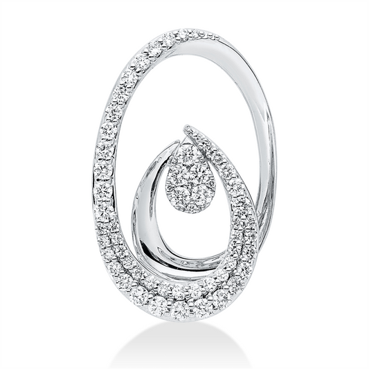 Anhänger 18 kt WG, 25 Brill. 0,41 ct, TW-si, 2 Brill. 0,04 ct, TW-si, 32 Brill. 0,17 ct, TW-si