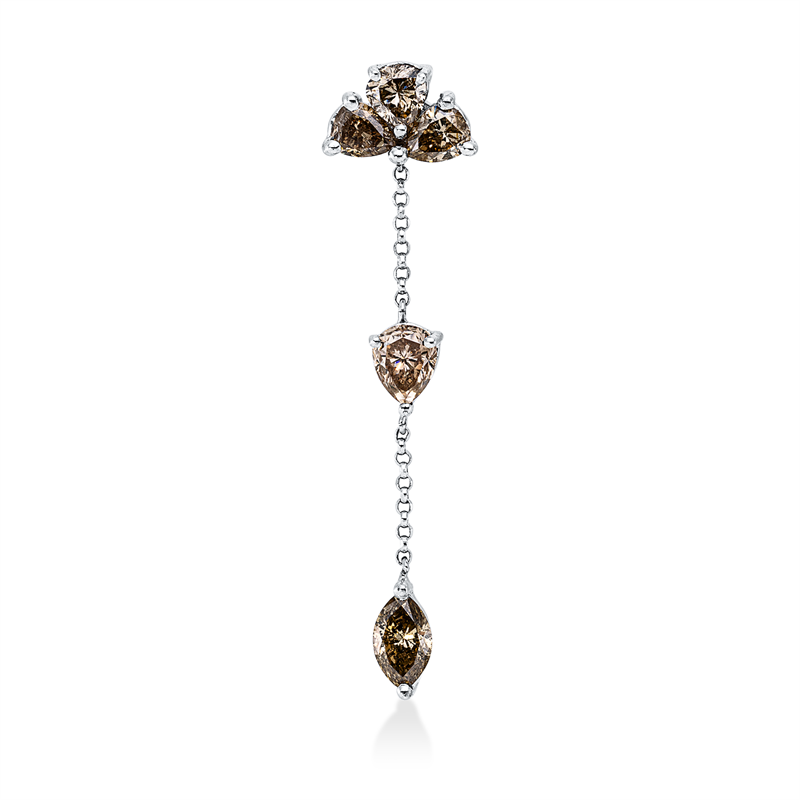 Anhänger 18 kt WG, 5 Fant-Schl. 1,45 ct, braun