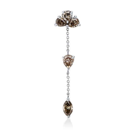 Anhänger 18 kt WG, 5 Fant-Schl. 1,45 ct, braun