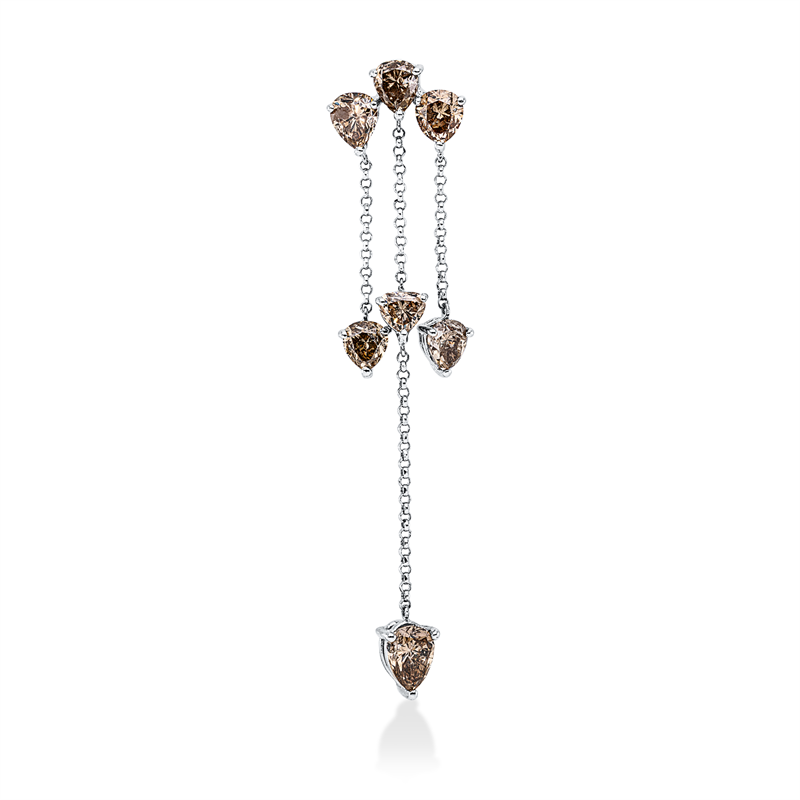 Anhänger 18 kt WG, 7 Fant-Schl. 2,48 ct, braun