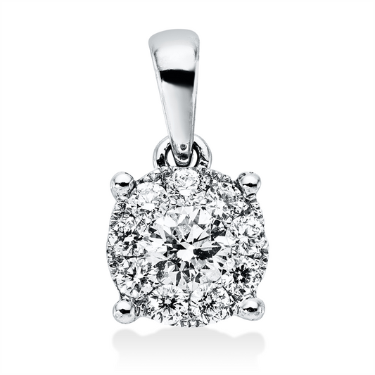 Anhänger 18 kt WG, mit Öse, 10 Brill. 0,30 ct, F-vsi