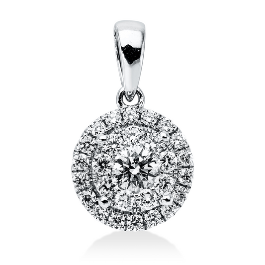 Anhänger 18 kt WG, mit Öse, 28 Brill. 0,48 ct, F-vsi