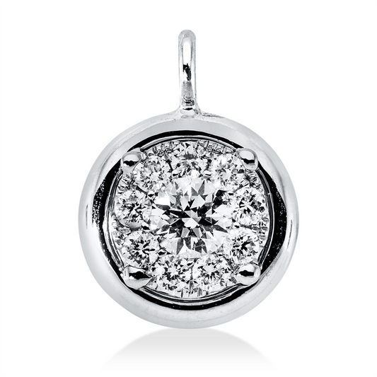 Anhänger 18 kt WG, mit Öse, 10 Brill. 0,26 ct-vsi