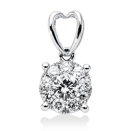 Anhänger 18 kt WG, mit Öse, 10 Brill. 0,37 ct, F-vsi