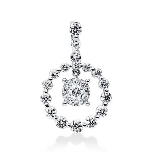 Anhänger 18 kt WG, mit Öse, 27 Brill. 0,66 ct, F-vsi