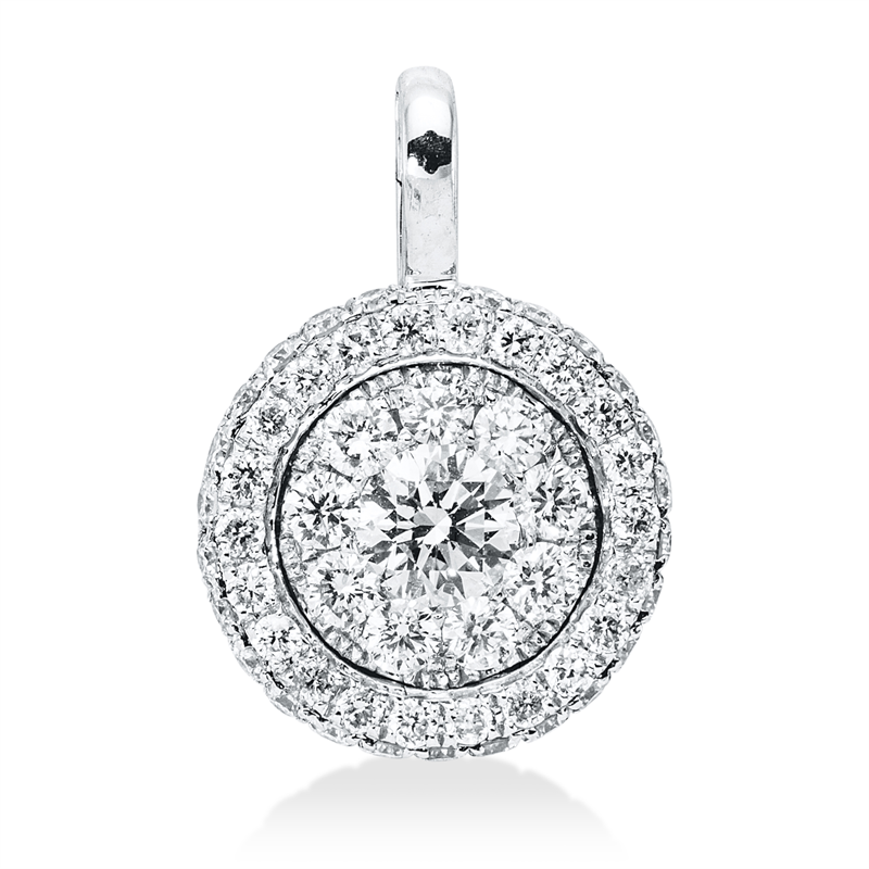 Anhänger 18 kt WG, mit Öse, 57 Brill. 0,60 ct, F-vsi