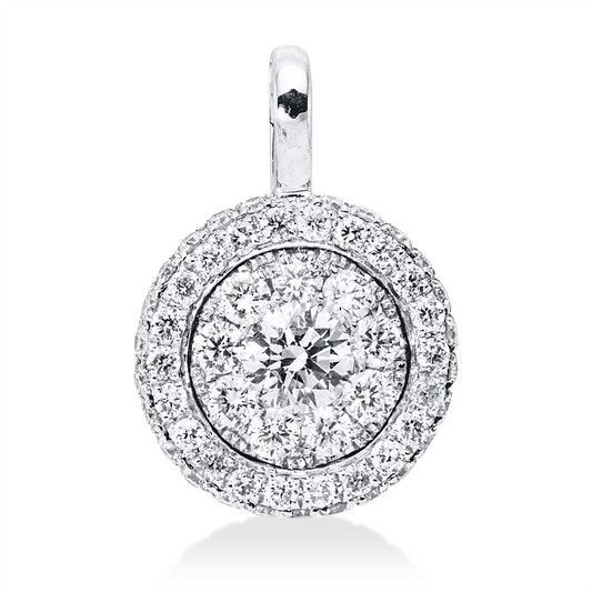 Anhänger 18 kt WG, mit Öse, 57 Brill. 0,60 ct, F-vsi