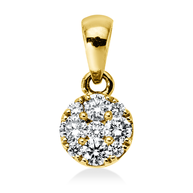 Anhänger 18 kt GG, mit Öse, 5 Brill. 0,16 ct, TW-si, 4 Brill. 0,03 ct, TW-si