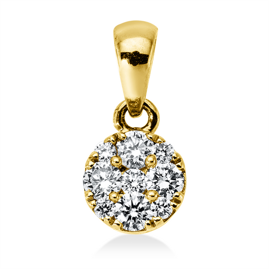 Anhänger 18 kt GG, mit Öse, 5 Brill. 0,16 ct, TW-si, 4 Brill. 0,03 ct, TW-si