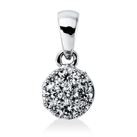Anhänger 18 kt WG, mit Öse, 5 Brill. 0,15 ct, TW-si, 4 Brill. 0,03 ct, TW-si