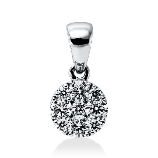 Anhänger 18 kt WG, mit Öse, 9 Brill. 0,26 ct, TW-si