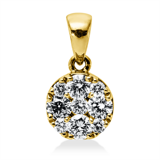 Anhänger 18 kt GG, mit Öse, 4 Brill. 0,33 ct, TW-si, 5 Brill. 0,10 ct, TW-si