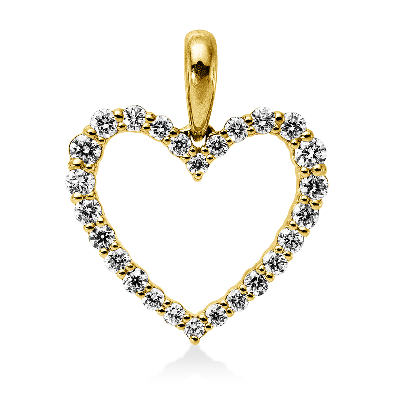 Anhänger 18 kt GG, mit Öse, 18 Brill. 0,25 ct, TW-si, 8 Brill. 0,06 ct, TW-si