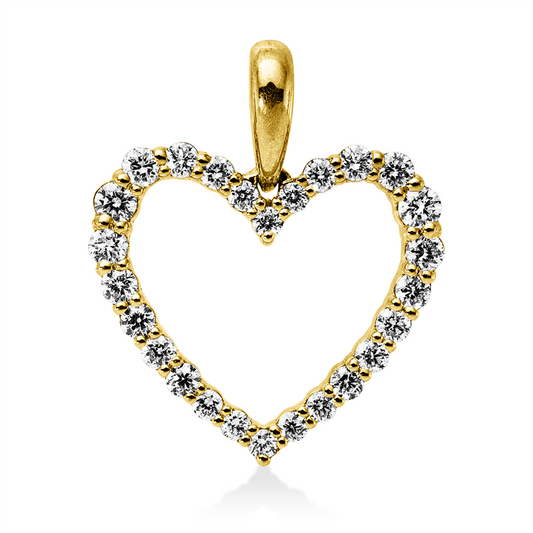 Anhänger 18 kt GG, mit Öse, 18 Brill. 0,25 ct, TW-si, 8 Brill. 0,06 ct, TW-si