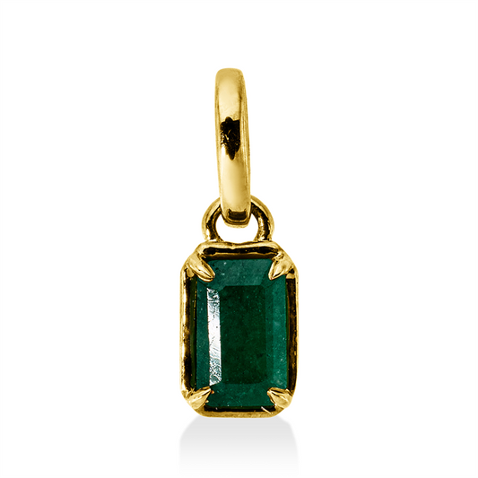 Anhänger 18 kt GG, mit Öse, 1 Smaragd 0,30 ct grün