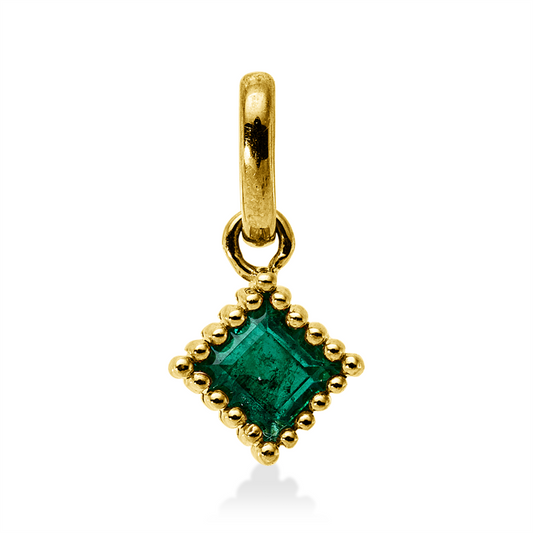Anhänger 18 kt GG, mit Öse, 1 Smaragd 0,28 ct grün