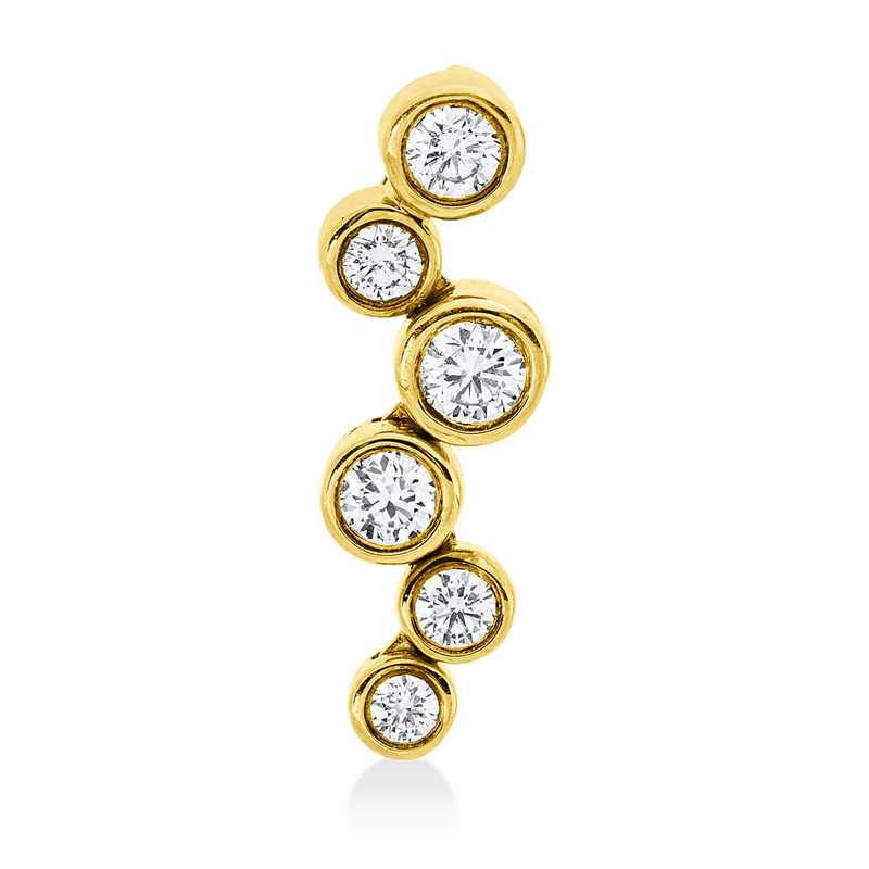 Anhänger 18 kt GG, 3 Brill. 0,12 ct, TW-vsi/si, 3 Brill. 0,25 ct, TW-vsi/si