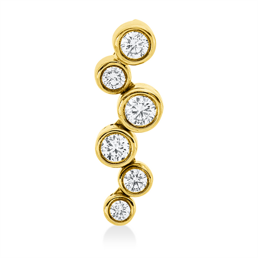 Anhänger 18 kt GG, 3 Brill. 0,12 ct, TW-vsi/si, 3 Brill. 0,25 ct, TW-vsi/si