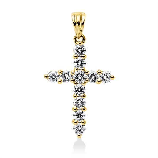 Anhänger 18 kt GG, mit Öse, 11 Brill. 0,71 ct, TW-vsi/si