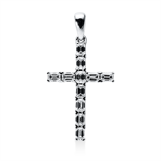 Anhänger 18 kt WG, mit Öse, 11 Sm.schliff 0,95 ct, TW-vsi/si