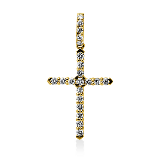 Anhänger 18 kt GG, mit Öse, 21 Brill. 0,38 ct, TW-vsi/si