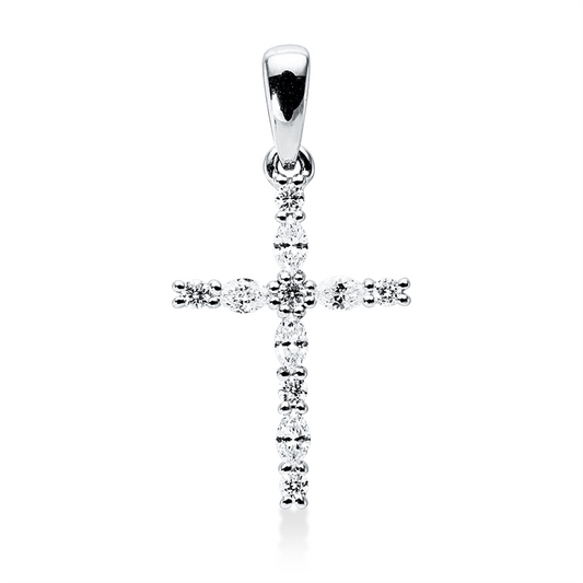 Anhänger 18 kt WG, 5 Nav. 0,18 ct, TW-vsi/si, 6 Brill. 0,08 ct, TW-vsi/si