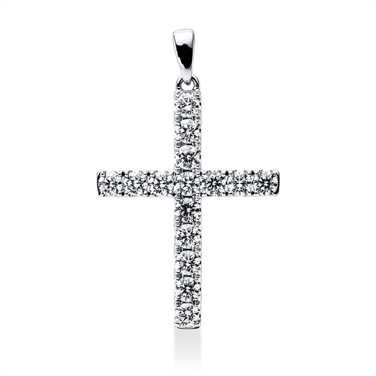 Anhänger 18 kt WG, mit Öse, 15 Brill. 1,50 ct, TW-vsi/si
