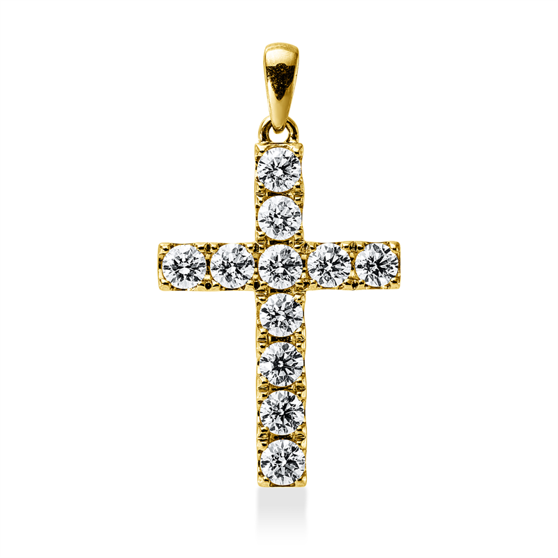 Anhänger 18 kt GG, mit Öse, 11 Brill. 1,57 ct, TW-vsi/si