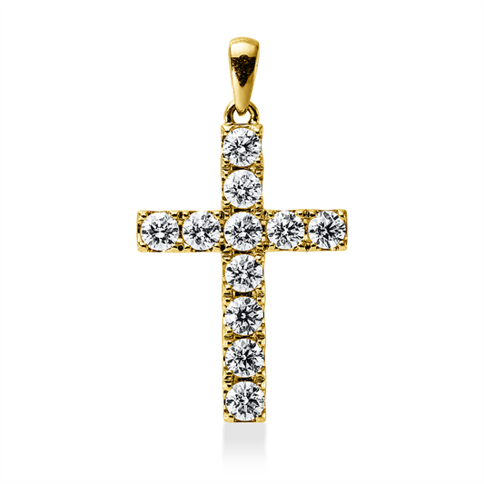 Anhänger 18 kt GG, mit Öse, 11 Brill. 1,57 ct, TW-vsi/si