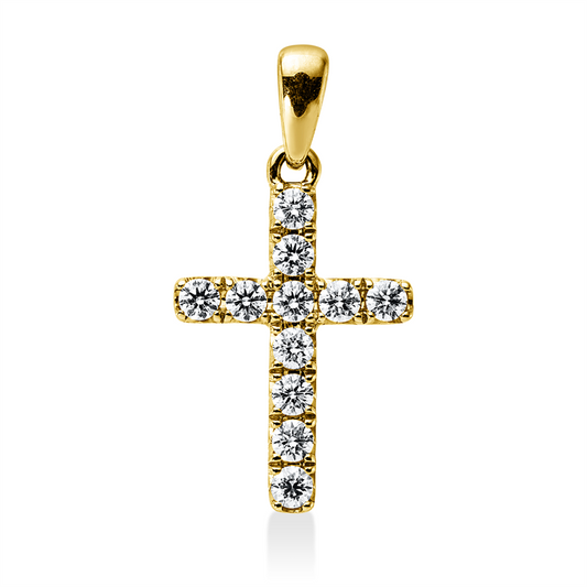 Anhänger 18 kt GG, mit Öse, 11 Brill. 0,50 ct, TW-vsi/si