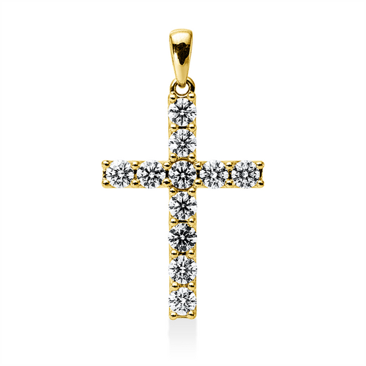 Anhänger 18 kt GG, mit Öse, 11 Brill. 1,50 ct, TW-vsi/si