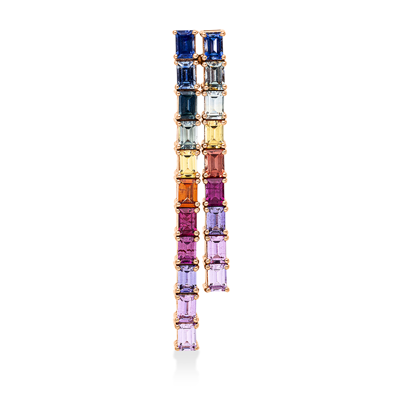 Anhänger 18 kt RG, 20 Saphire 1,76 ct multicolor