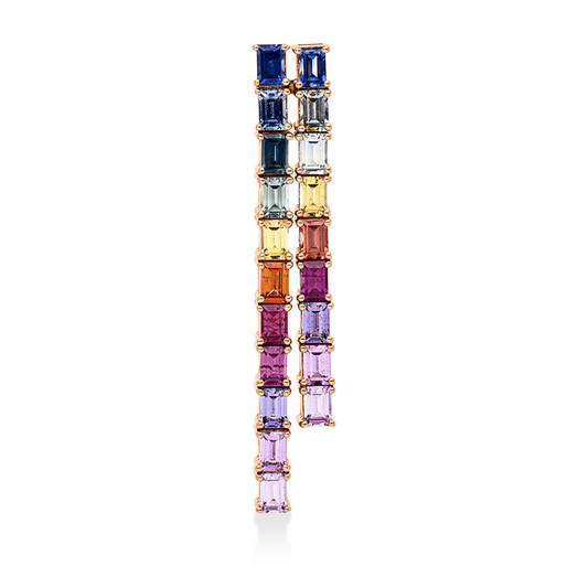 Anhänger 18 kt RG, 20 Saphire 1,76 ct multicolor