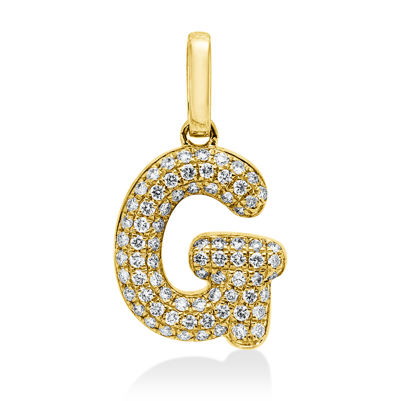 Anhänger 18 kt GG, 75 Brill. 0,12 ct, W-si