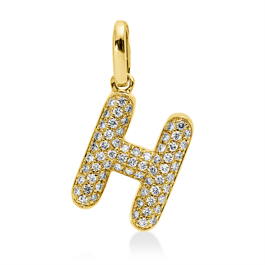 Anhänger 18 kt GG, 65 Brill. 0,10 ct, W-si
