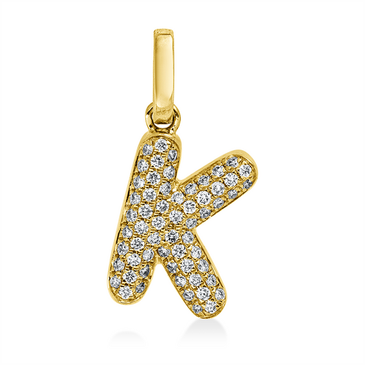 Anhänger 18 kt GG, 60 Brill. 0,10 ct, W-si